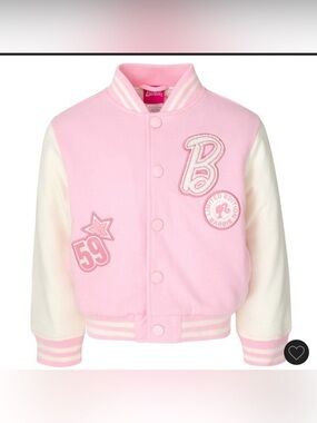 Barbie Pink & White Varsity Jacket